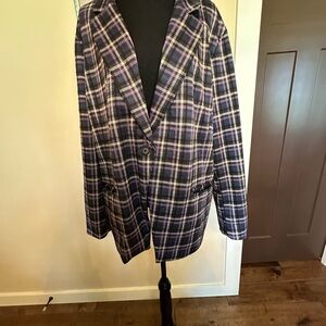TORRID Double Knit Blazer - Plaid Purple Size 3